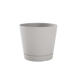 MACETA C/RESERVA AGUA+PLATO 29CM.BCA. CLOUD ORIONE