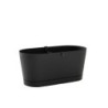 JARDINERA C/RESERVA AGUA+PLATO 40CM.GRI.OSCUR VEGA