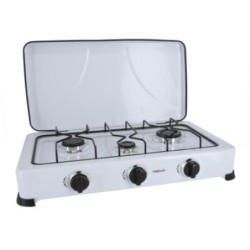 COCINA GAS ESMALTADA C/TAPA BLANCA 3 FUEGOS -34196