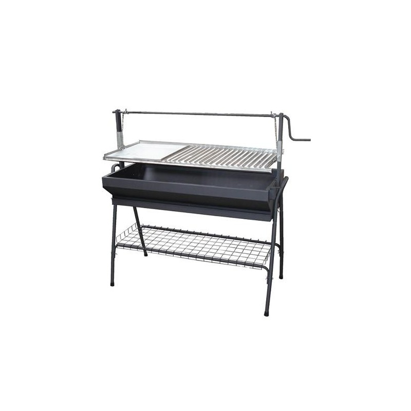 BARBACOA CON PARRILLA-PLANCHA INOX Y ELEVADOR 60X5