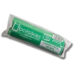 BOLSA BASURA 55X55 NEGRA AUTOCIERRE G-90 30L R-15