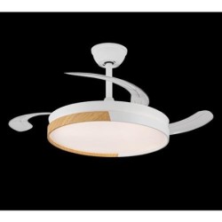 VENTILADOR TECHO RETRAC.DECORO 45W 4400LM BCO/MAD