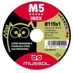 DISCO M5 CORTE EXTRAFINO INOX T41 115X1 22.23
