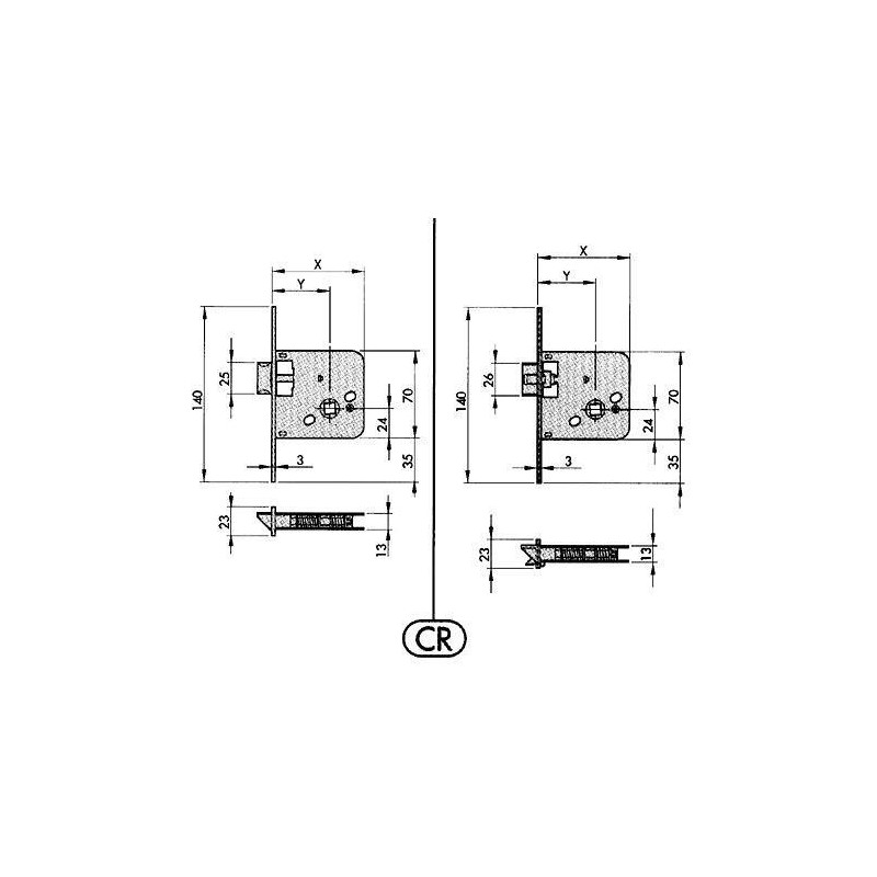 CERRADURA EMBUTIR 650-80 HL