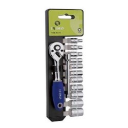 JUEGO LLAVE CARRACA + VASOS 1/4" 72 D 12 PZAS