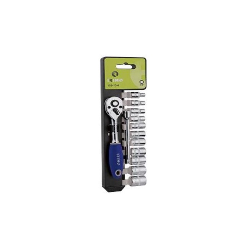 JUEGO LLAVE CARRACA + VASOS 1/4" 72 D 12 PZAS