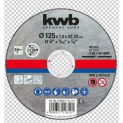 DISCO CORTE INOX/METAL 125X1MM KWB