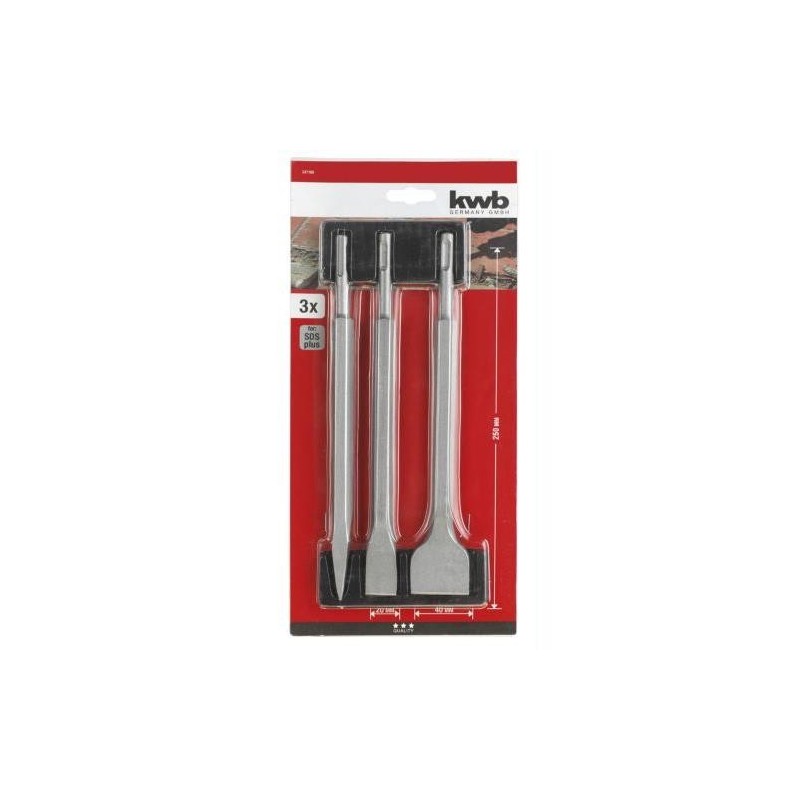 SET CINCELES SDS 3 PIEZAS KWB 49247190