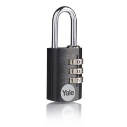 CANDADO COMBIN. ALUM. 20MM. NEGRO YE3CB/20/121/BK