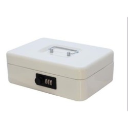 CAJA CAUDALES COMBINACION LOCK BLANCA 25X18X9CM