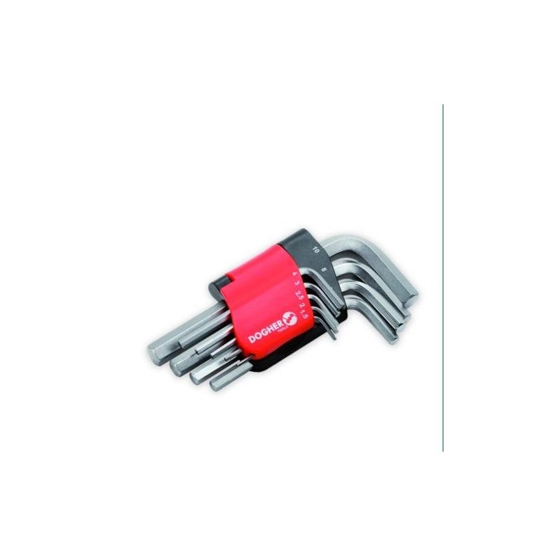 JUEGO 9 LLAVE EXAGONAL CORTA MACHO 1.5-10 600-009