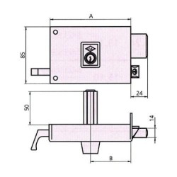 CERRADURA REVERSIBLE 125AR 10 DCHA. HE PF