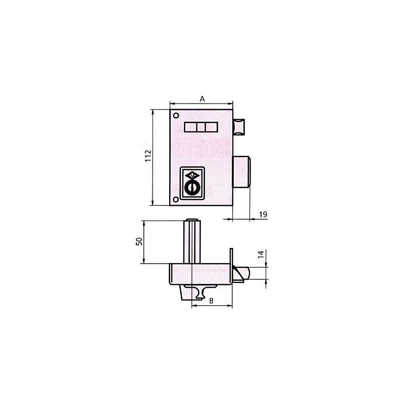 CERRADURA SOBREPONER 56A 70 IZDA. HE PF. CVL
