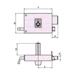 CERRADURA SOBREPONER 125A 12 DCHA. HE PF. CVL