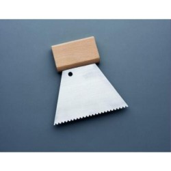 ESPATULA ENCOLAR DENTADA ACERO MANGO MADERA 120 MM