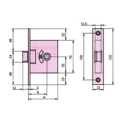 CERRADURA EMBUTIR 249-B/60/2 HLCVL