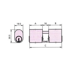 CILINDRO 5964/3030/4 PARA CERRADURA 1964 CVL