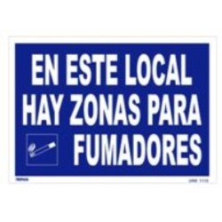 CARTEL A-4 HAY ZONAS PARA FUMADORES