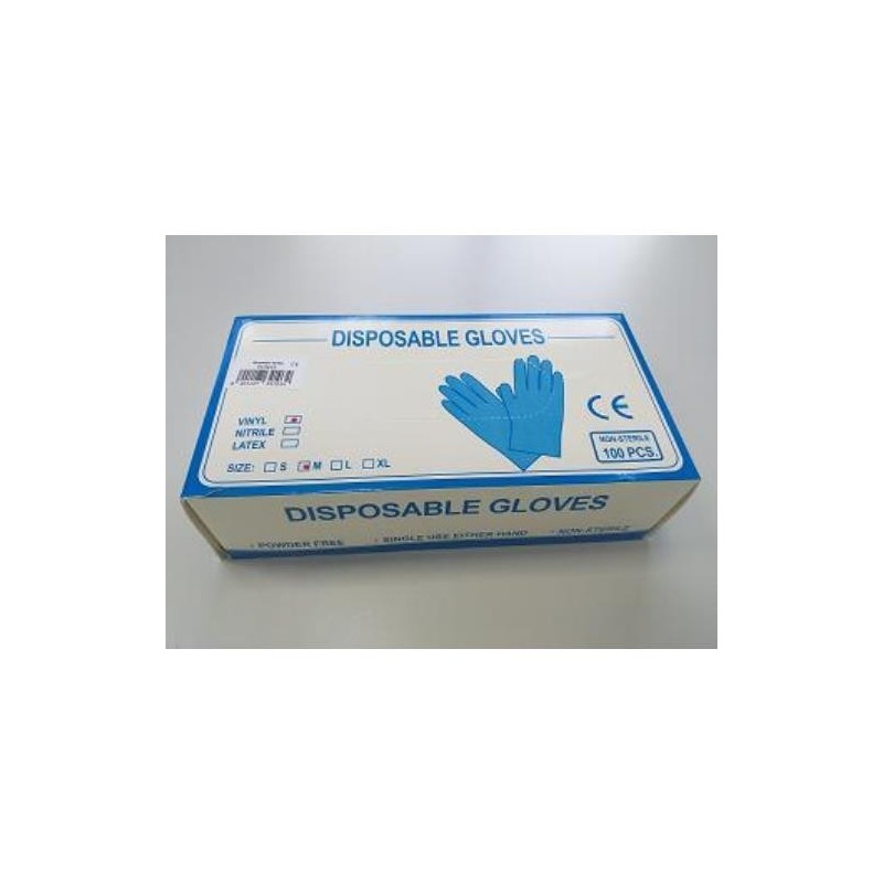 GUANTE VINILO DESECHABLE TALLA M (CAJA-100) PC4659