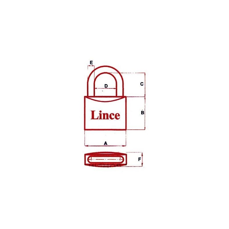 CANDADO LATON 300/40 ARCO NORMAL LL./IG. 3381