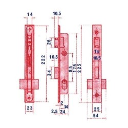 CERRADURA PUERTA METALICA 5550/14 LINCE