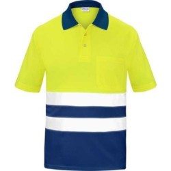 POLO ALTA VISIBILIDAD BICOLOR MANGA CORTA AZUL XS