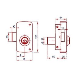CERRADURA SOBREPONER 5056C/60 HE IZDA. LINCE
