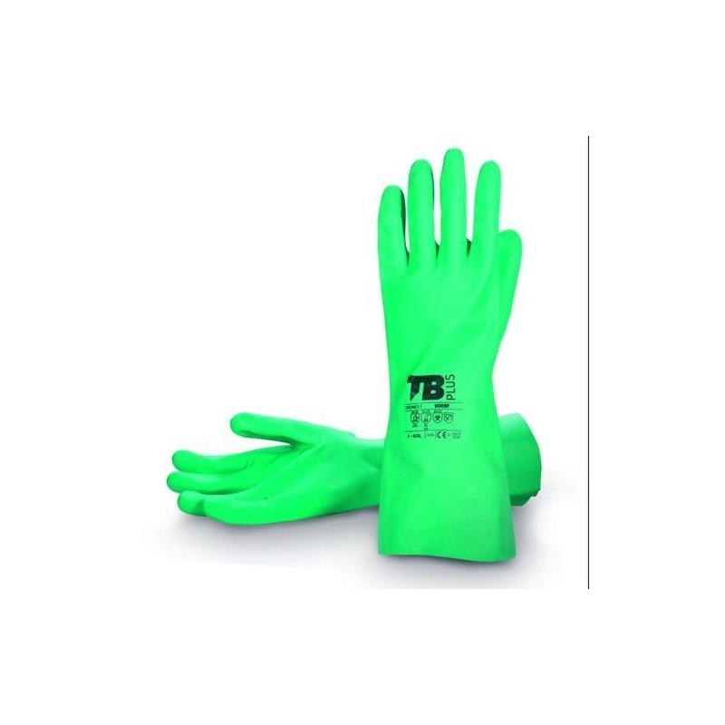 GUANTE SIN SOPORTE NITRILO 9009F QUIMICO VERDE 9