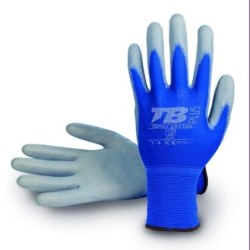GUANTE NYLON AZUL POLIURETANO GRIS 500AZ URETAN-8