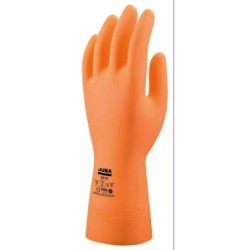 GUANTE SIN SOPORTE LATEX QUIMICO NARANJA T-9