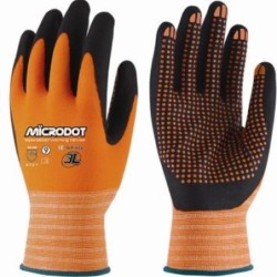 GUANTE NYLON NARANJA MICRODOT T-10 WX-666 T10