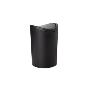 CUBO BA￑O CON TAPA BASCULANTE 6L. NEGRO 4470127