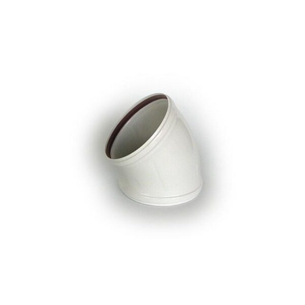 CODO CON JUNTAS 88 125 MM. ALUMINIO BLANCO