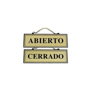 PLACA ABIERTO-CERRADO LATONADO 110