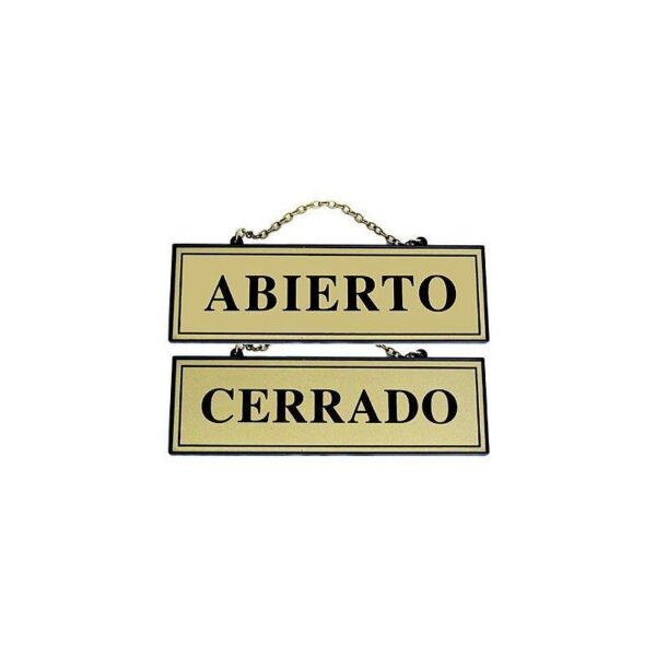 PLACA ABIERTO-CERRADO LATONADO 110