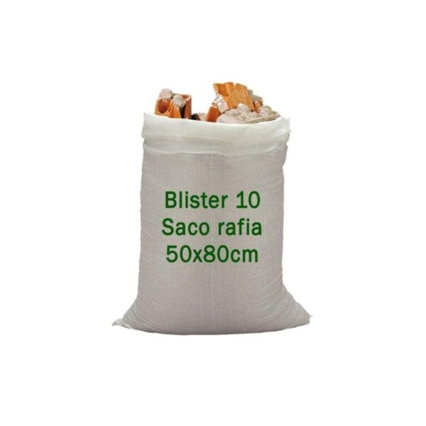 SACO RAFIA 50X80 BLANCO BLISTER 10 UNID. 700120