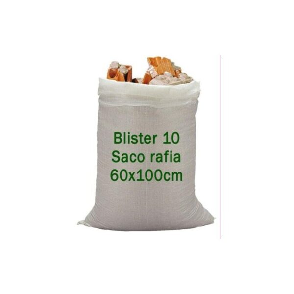 SACO RAFIA 60X100 BLANCO BLISTER 10 UNID. 700121
