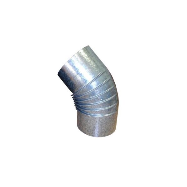 CODO RIZADO GALVANIZADO 0.8 MM. 45 150 MM.