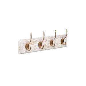PERCHA PARED MAD.BCO. DESGASTADO 4 GANCHO ORO INCA