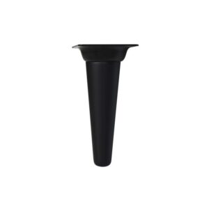 PATA CONICA RECTA 150MM NEGRA/PLATO METAL NEGRO