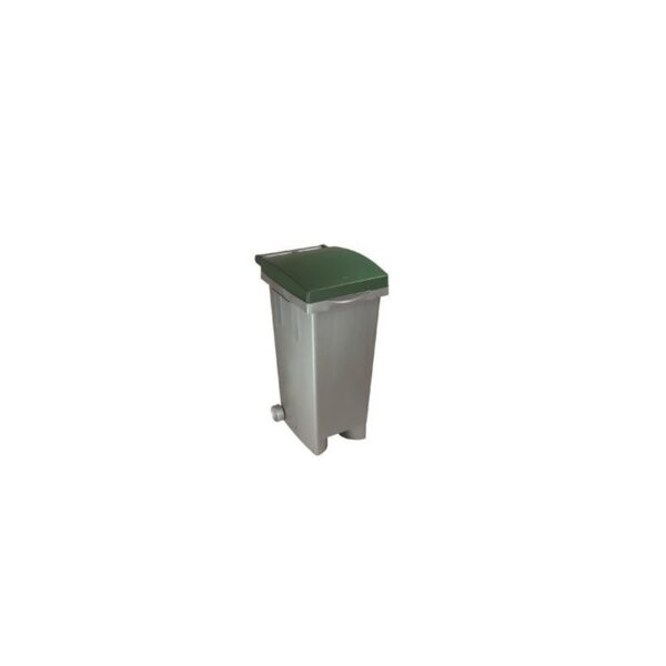CONTENEDOR JARDIN 80L C/RUEDAS VERDE Y GRIS CVS80