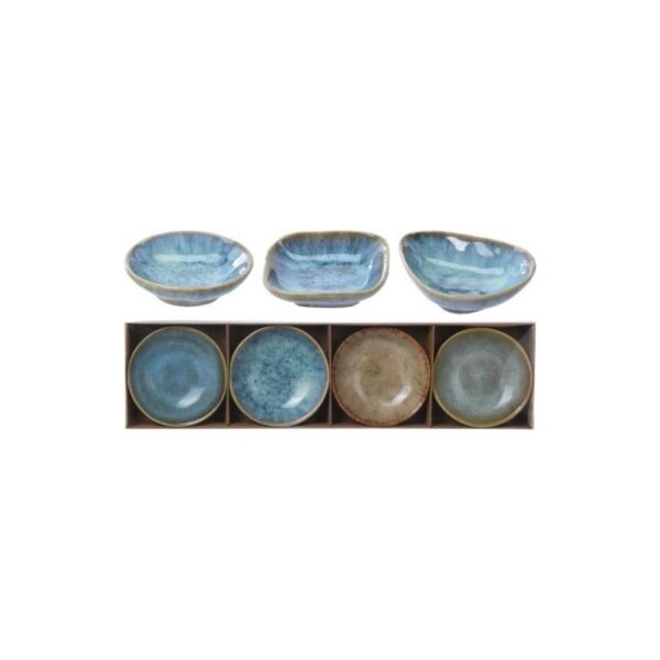 SET 4 BOLS SNACK 4 COLORES ESMALTE FORMAS SURTIDAS