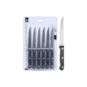 BLISTER 6 CUCHILLOS CARNE NEGRO