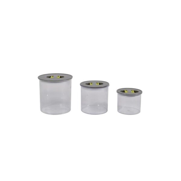 JUEGO 3 BOTES HERMETICOS GRIS/LIMA 050015