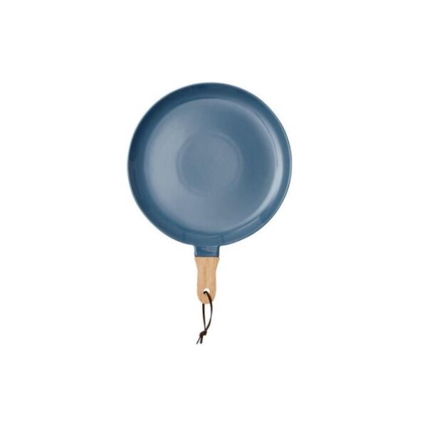 PLATO CON MANGO DE MADERA COLOR AZUL
