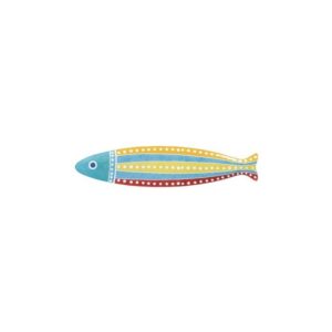 PLATO PESCADO LARGO 30X7CM PORCELANA ROJO