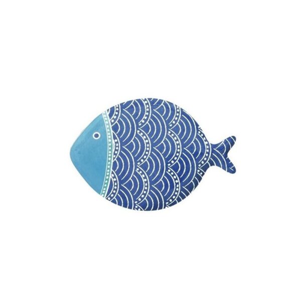 PLATO PESCADO GRANDE 31X21.5CM PORCELANA AZUL