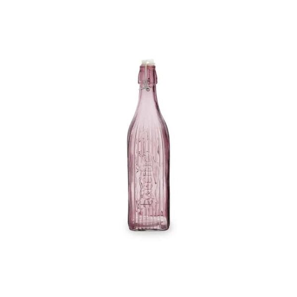 BOTELLA GASEOSA 1L CUADRADA ROSA VIBA QD