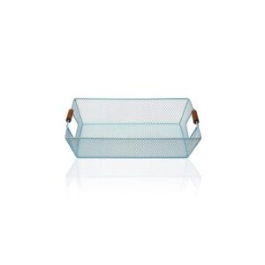 CESTA AZUL METAL 35X25X8CM. 15619960