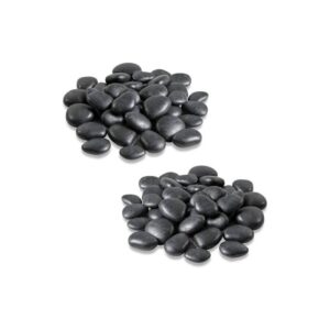 PIEDRAS DECORATIVAS PLASTICO (24UDS) NEGRAS